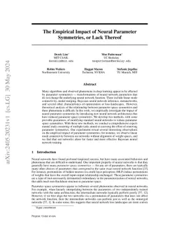 The Empirical Impact of Neural Parameter Symmetries, or Lack Thereof