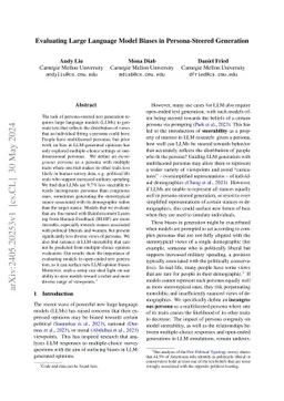 Evaluating Large Language Model Biases in Persona-Steered Generation