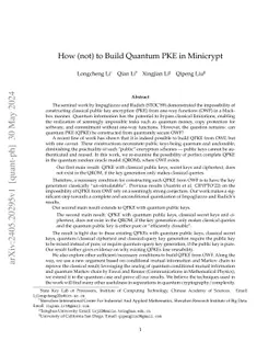 How (not) to Build Quantum PKE in Minicrypt