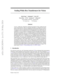 Scaling White-Box Transformers for Vision