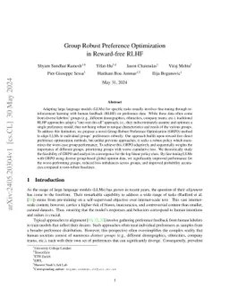 Group Robust Preference Optimization in Reward-free RLHF