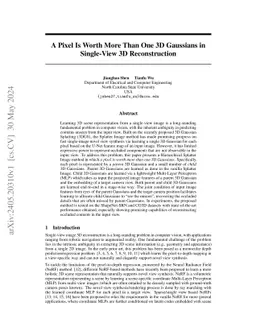 A Pixel Is Worth More Than One 3D Gaussians in Single-View 3D
  Reconstruction