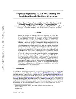 Sequence-Augmented SE(3)-Flow Matching For Conditional Protein Backbone
  Generation