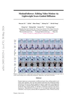 MotionFollower: Editing Video Motion via Lightweight Score-Guided
  Diffusion