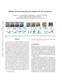 4DHands: Reconstructing Interactive Hands in 4D with Transformers