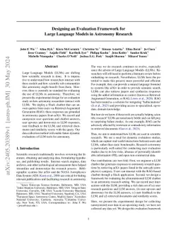 Designing an Evaluation Framework for Large Language Models in Astronomy
  Research