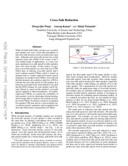 Cross-Talk Reduction