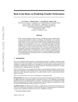 Back to the Basics on Predicting Transfer Performance