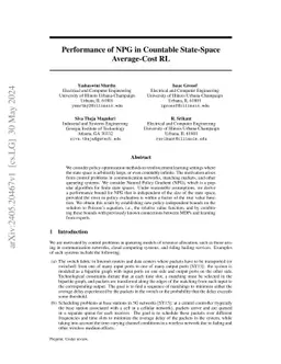 Performance of NPG in Countable State-Space Average-Cost RL
