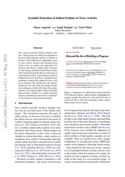 Scalable Detection of Salient Entities in News Articles