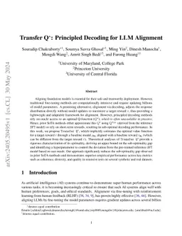 Transfer Q Star: Principled Decoding for LLM Alignment