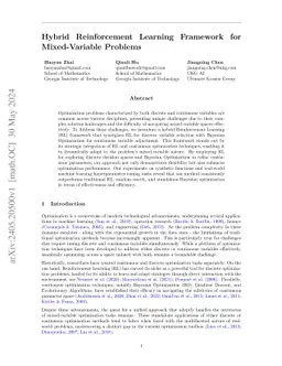 Hybrid Reinforcement Learning Framework for Mixed-Variable Problems