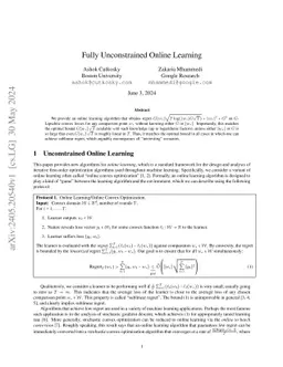 Fully Unconstrained Online Learning
