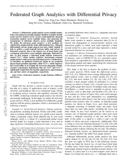 Federated Graph Analytics with Differential Privacy