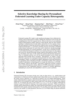 Selective Knowledge Sharing for Personalized Federated Learning Under
  Capacity Heterogeneity
