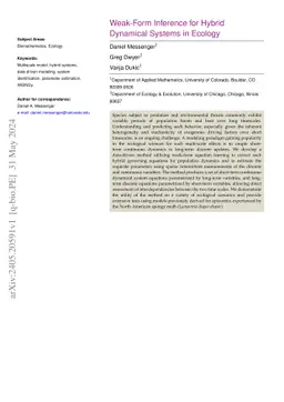 Weak-Form Inference for Hybrid Dynamical Systems in Ecology