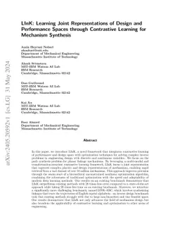 LInK: Learning Joint Representations of Design and Performance Spaces
  through Contrastive Learning for Mechanism Synthesis