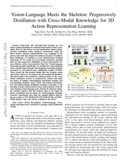 Vision-Language Meets the Skeleton: Progressively Distillation with
  Cross-Modal Knowledge for 3D Action Representation Learning
