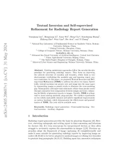 Textual Inversion and Self-supervised Refinement for Radiology Report
  Generation