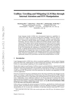 UniBias: Unveiling and Mitigating LLM Bias through Internal Attention
  and FFN Manipulation