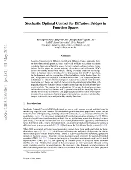 Stochastic Optimal Control for Diffusion Bridges in Function Spaces