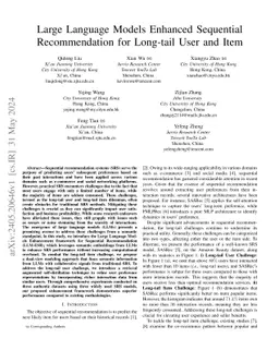 Large Language Models Enhanced Sequential Recommendation for Long-tail
  User and Item
