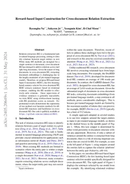 Reward-based Input Construction for Cross-document Relation Extraction
