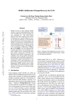 DORY: Deliberative Prompt Recovery for LLM