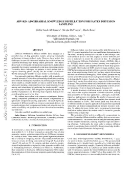 Adv-KD: Adversarial Knowledge Distillation for Faster Diffusion Sampling