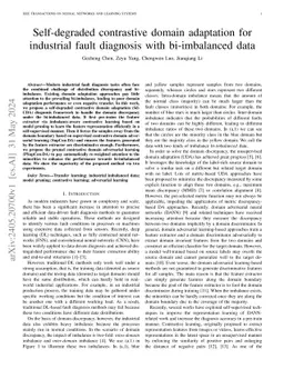 Self-degraded contrastive domain adaptation for industrial fault
  diagnosis with bi-imbalanced data