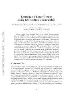 Learning on Large Graphs using Intersecting Communities