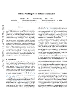 Extreme Point Supervised Instance Segmentation