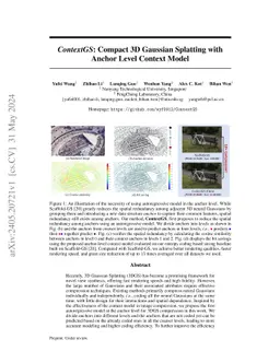 ContextGS: Compact 3D Gaussian Splatting with Anchor Level Context Model