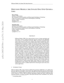 Diffusion Models Are Innate One-Step Generators