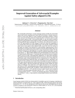 Improved Generation of Adversarial Examples Against Safety-aligned LLMs
