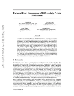Universal Exact Compression of Differentially Private Mechanisms