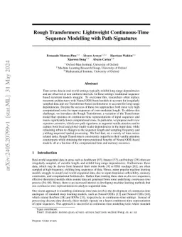 Rough Transformers: Lightweight and Continuous Time Series Modelling through Signature Patching