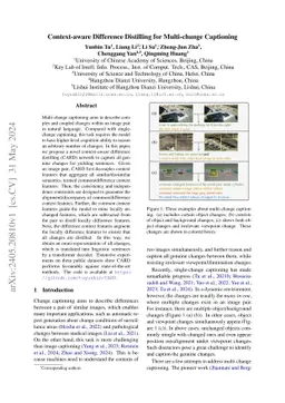 Context-aware Difference Distilling for Multi-change Captioning