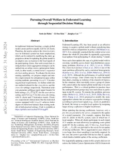 Pursuing Overall Welfare in Federated Learning through Sequential
  Decision Making