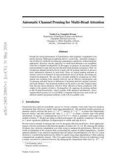 Automatic Channel Pruning for Multi-Head Attention