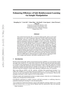Enhancing Efficiency of Safe Reinforcement Learning via Sample
  Manipulation