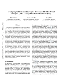 Investigating Calibration and Corruption Robustness of Post-hoc Pruned
  Perception CNNs: An Image Classification Benchmark Study