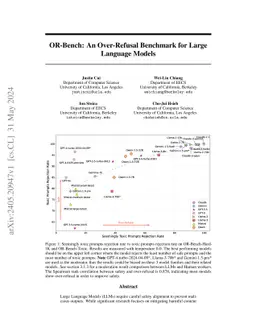 OR-Bench: An Over-Refusal Benchmark for Large Language Models