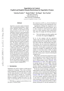 Superlatives in Context: Explicit and Implicit Domain Restrictions for
  Superlative Frames