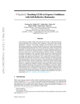 SaySelf: Teaching LLMs to Express Confidence with Self-Reflective
  Rationales