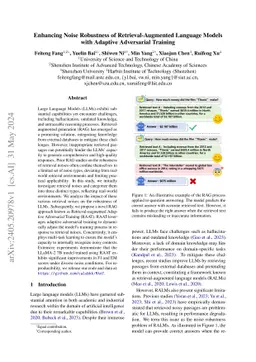 Enhancing Noise Robustness of Retrieval-Augmented Language Models with
  Adaptive Adversarial Training