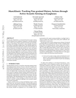 MunchSonic: Tracking Fine-grained Dietary Actions through Active
  Acoustic Sensing on Eyeglasses
