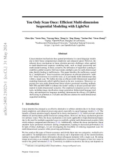 You Only Scan Once: Efficient Multi-dimension Sequential Modeling with
  LightNet