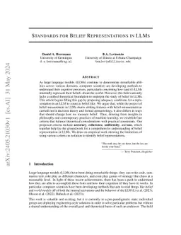 Standards for Belief Representations in LLMs