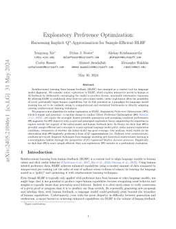 Exploratory Preference Optimization: Harnessing Implicit
  Q*-Approximation for Sample-Efficient RLHF